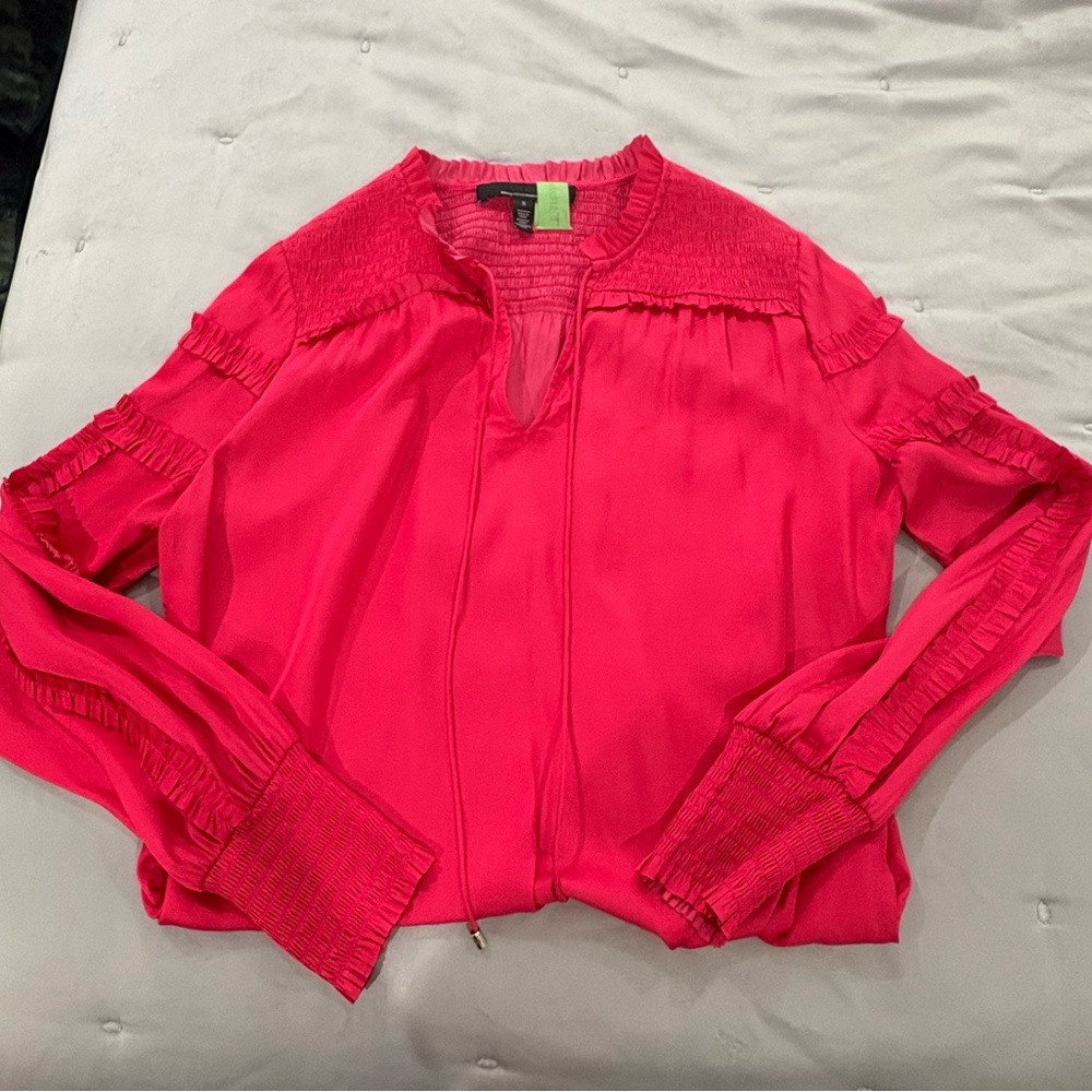 White House Black Market Vibrant Pink Blouse